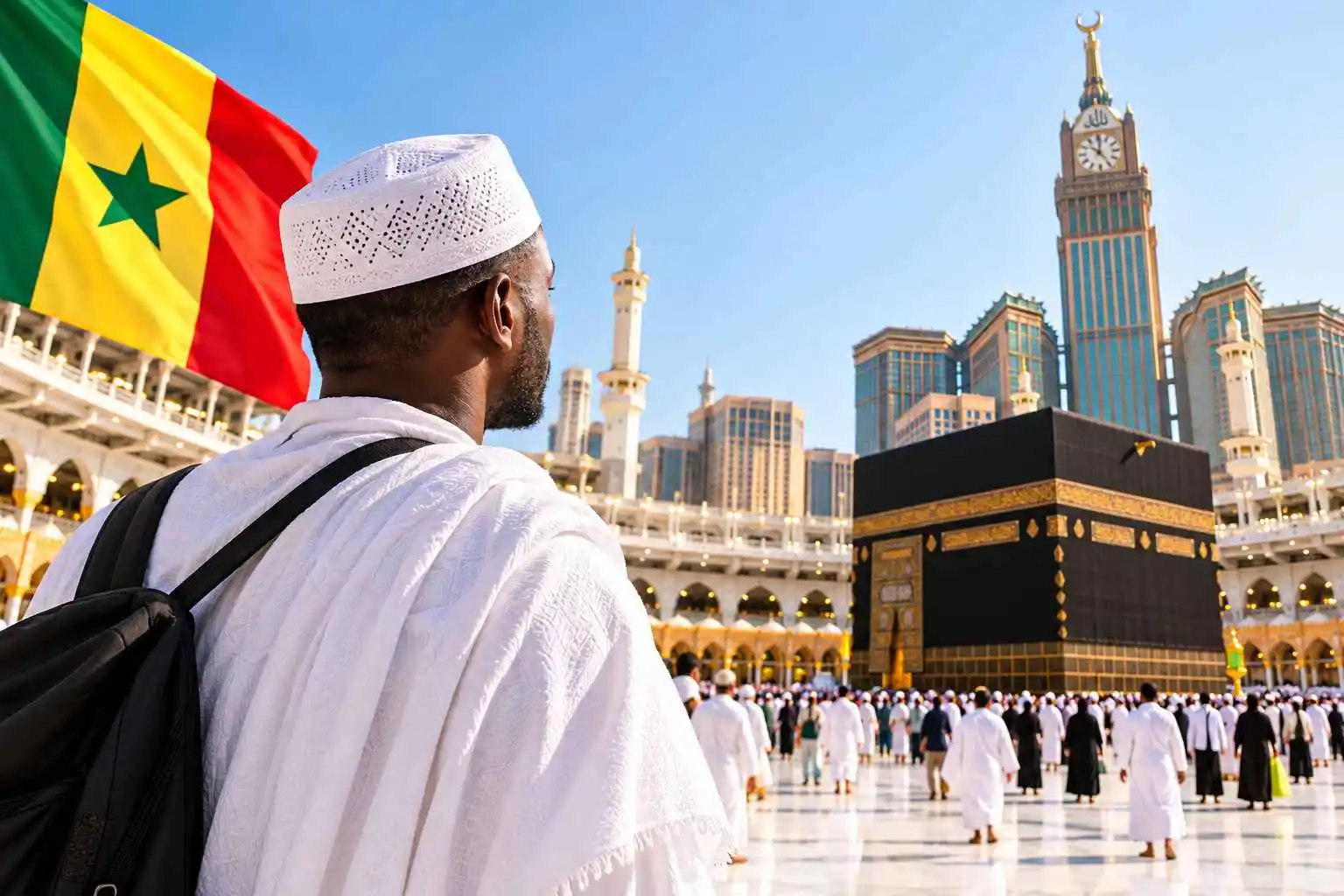 pèlerin sénégalais face à la kaaba